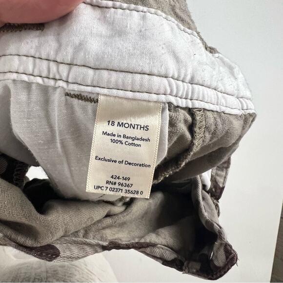 Osh Kosh Sea Turtle Camo Shorteralls Shortalls Overalls 18m - Picture 5 of 5